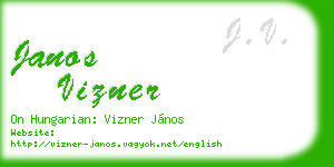 janos vizner business card